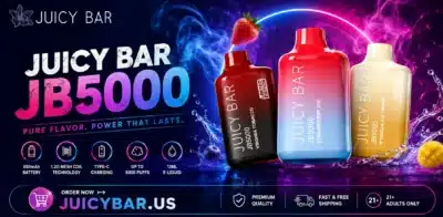 Juicy Bar JB5000 disposable vape with premium flavors and long-lasting performance